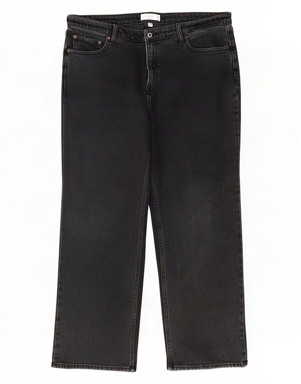 Abercrombie & Fitch Womens Curve Straight Jeans Reino Unido 16 Grande W33 L28 Cinza