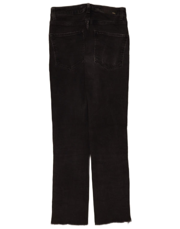 Calça jeans reta feminina Zara EU 36 XS W26 L26 algodão preto