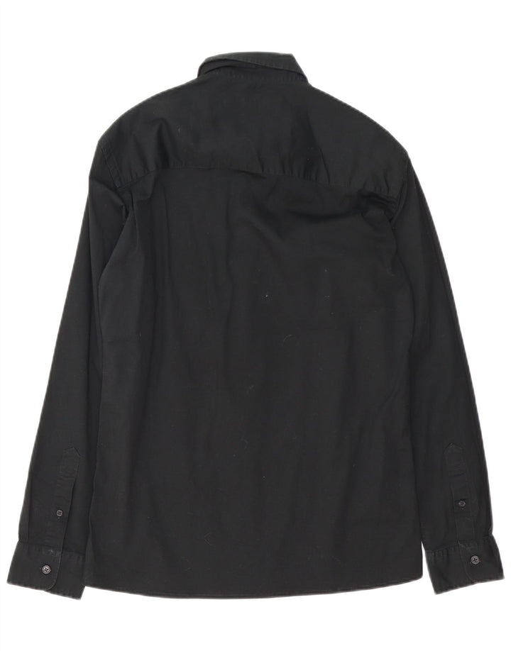 Camisa masculina French Connection pequena de algodão preto