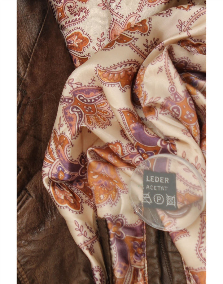 Jaqueta de couro oversized feminina vintage EU 44 XL couro marrom