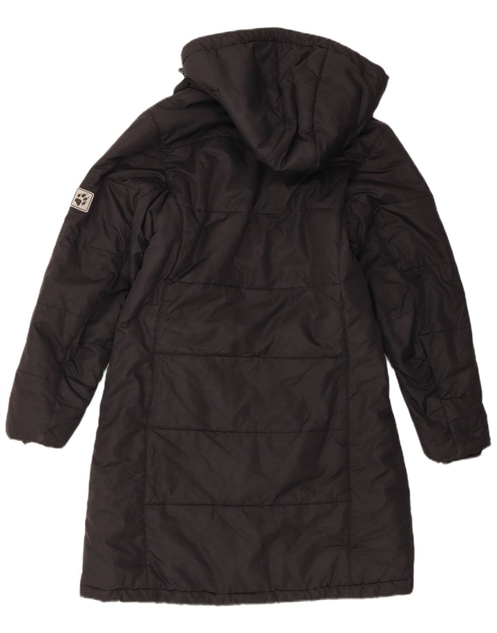 Casaco acolchoado com capuz feminino Jack Wolfskin Reino Unido 10 pequeno poliéster preto