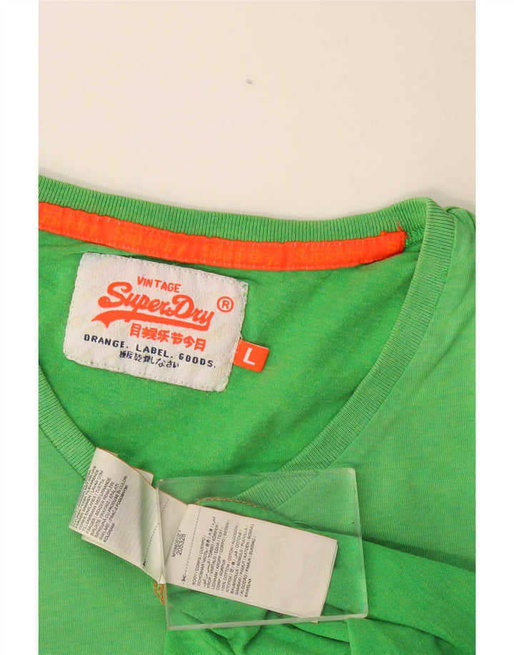 Camiseta masculina Superdry Top grande algodão verde