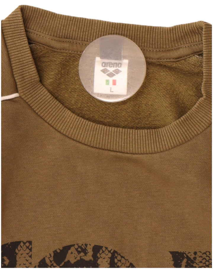 Arena moletom gráfico masculino jumper grande algodão cáqui