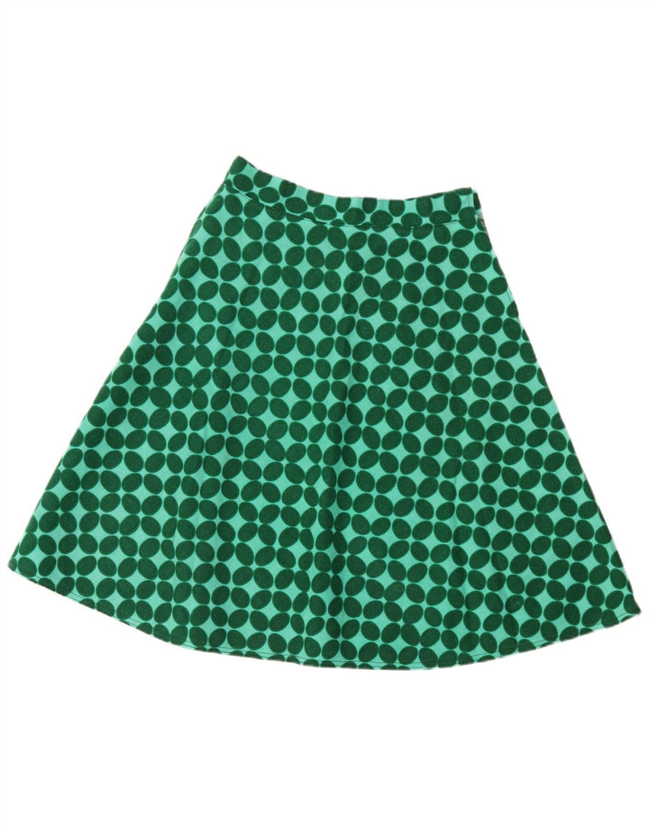 Saia feminina vintage linha A W28 verde médio geométrica