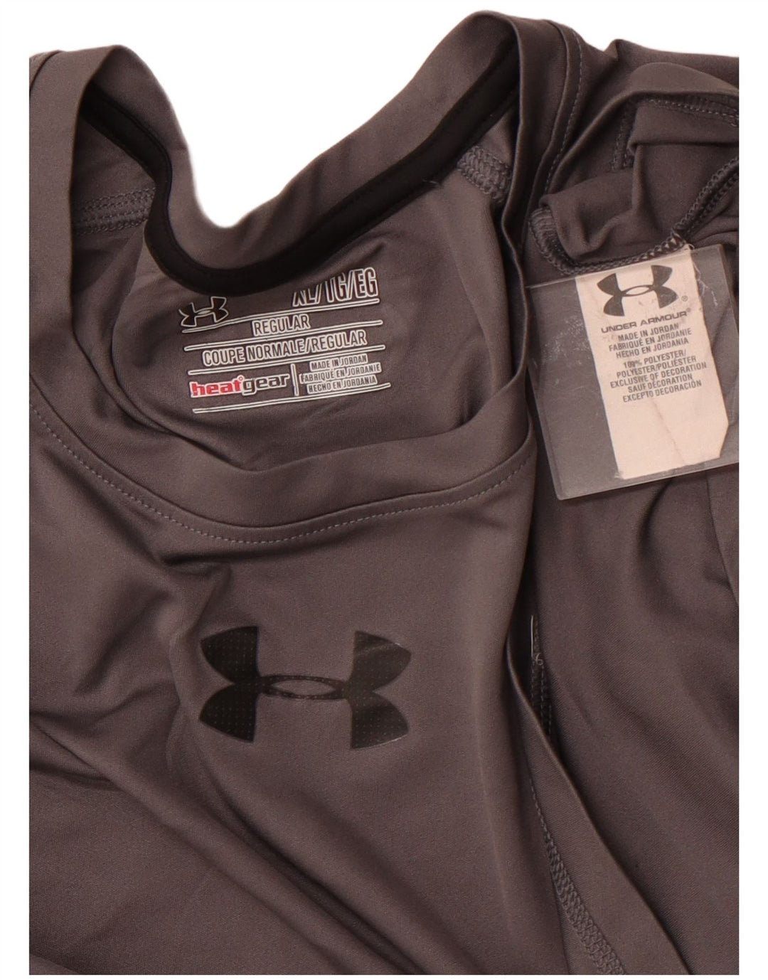 Camiseta masculina Under ARMOR Heat Gear Top XL cinza colorblock poliéster