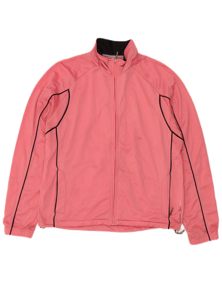 Jaqueta feminina de treino Brugi UK 16 grande poliéster rosa