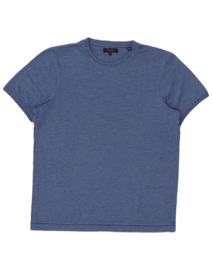 Camiseta masculina Ted Baker tamanho superior 3 algodão azul médio