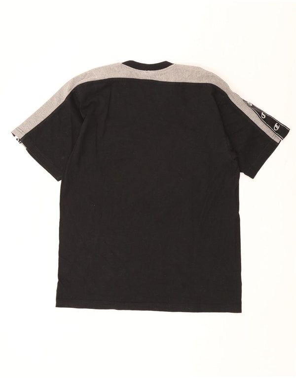 Champion Mens Graphic T-Shirt Top Large Black Colourblock