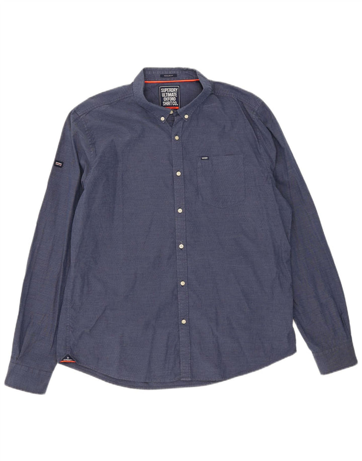 Camisa masculina Superdry Regular Fit XL azul algodão