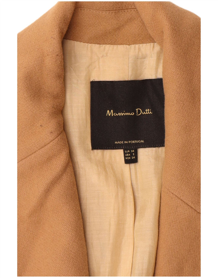 Sobretudo feminino Massimo Dutti EU 34 2XS lã bege