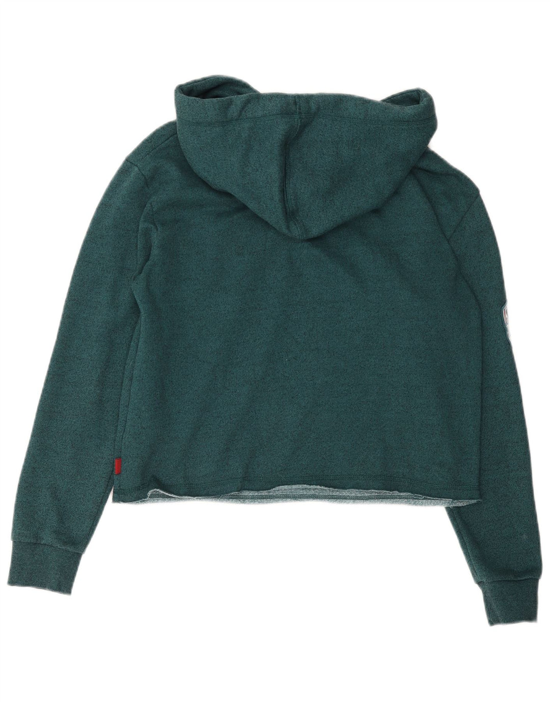 Suéter feminino SUPERDRY com capuz estampado oversized UK 10 pequeno verde