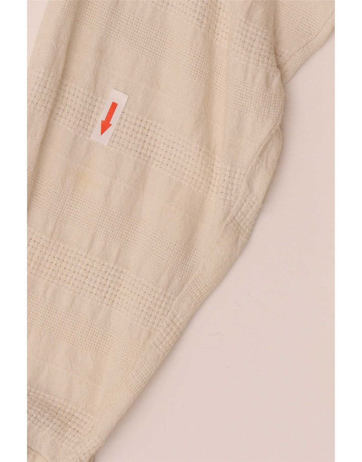 Camisa masculina vintage grande linho geométrico branco