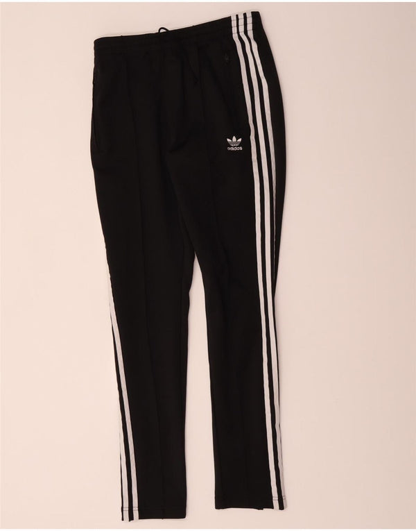 Calças de treino femininas Adidas UK 8 pequeno poliéster preto