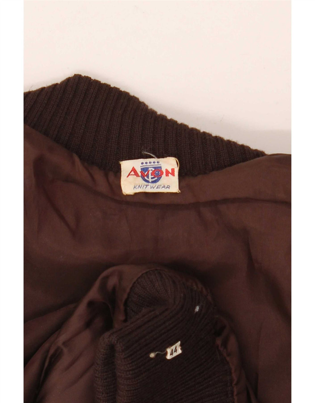 Jaqueta de couro de malha feminina vintage IT 44 marrom médio