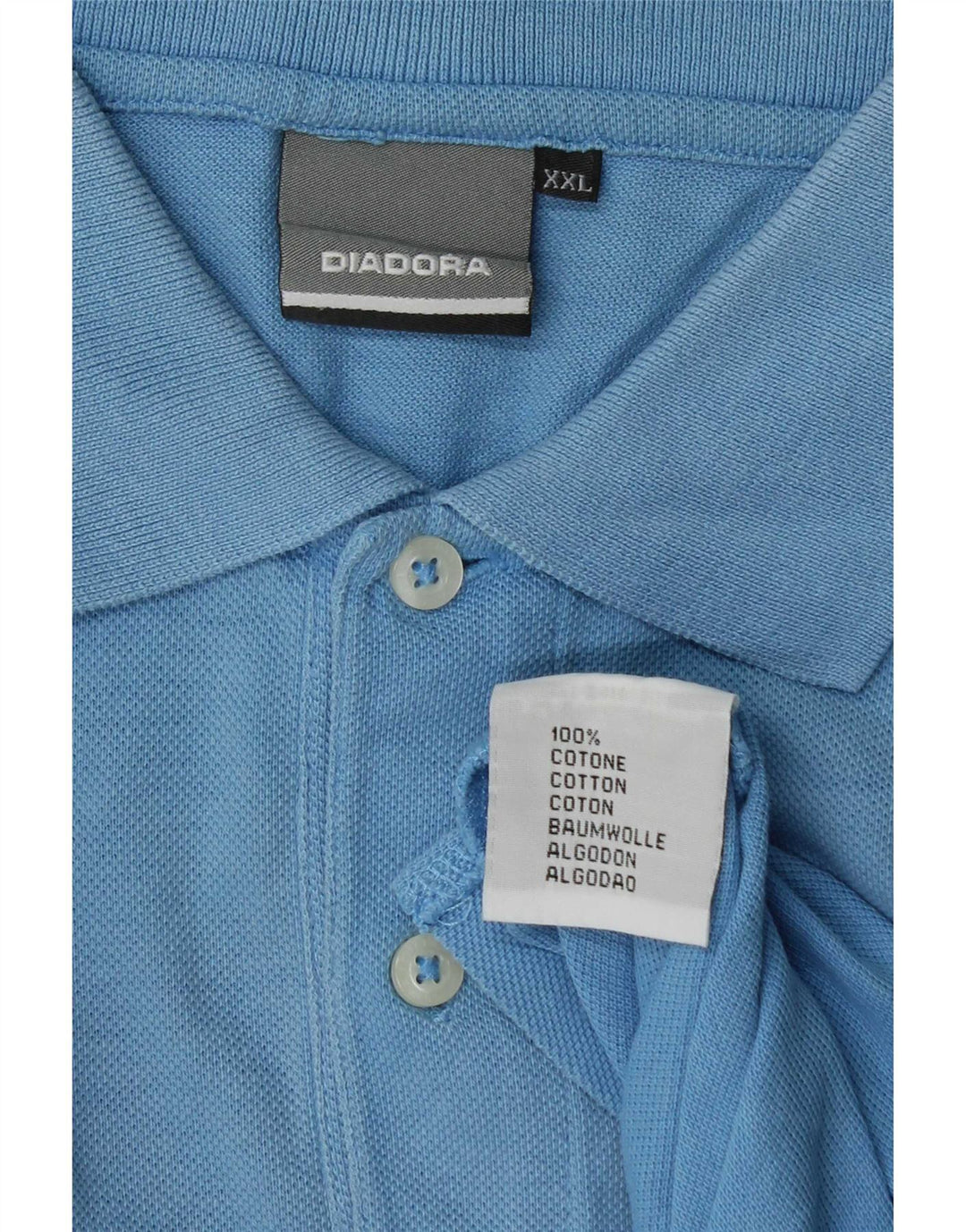 Camisa polo masculina Diadora 2XL algodão azul