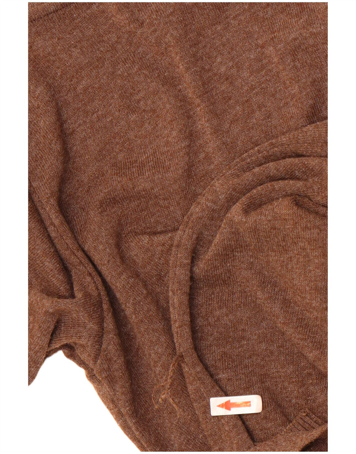 Suéter cardigã feminino Zara manga 3/4 Reino Unido 12 marrom médio