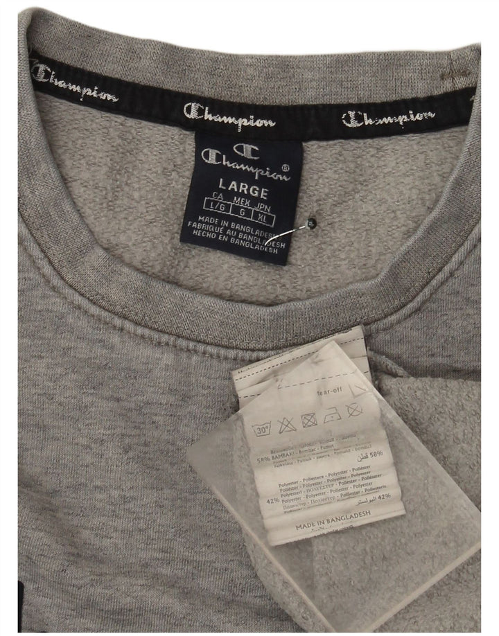 Champion moletom gráfico masculino jumper grande algodão cinza