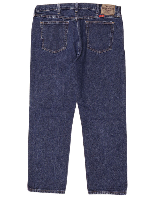 Wrangler Mens Straight Jeans W38 L29 Azul Algodão