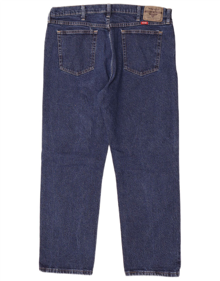 Wrangler Mens Straight Jeans W38 L29 Azul Algodão