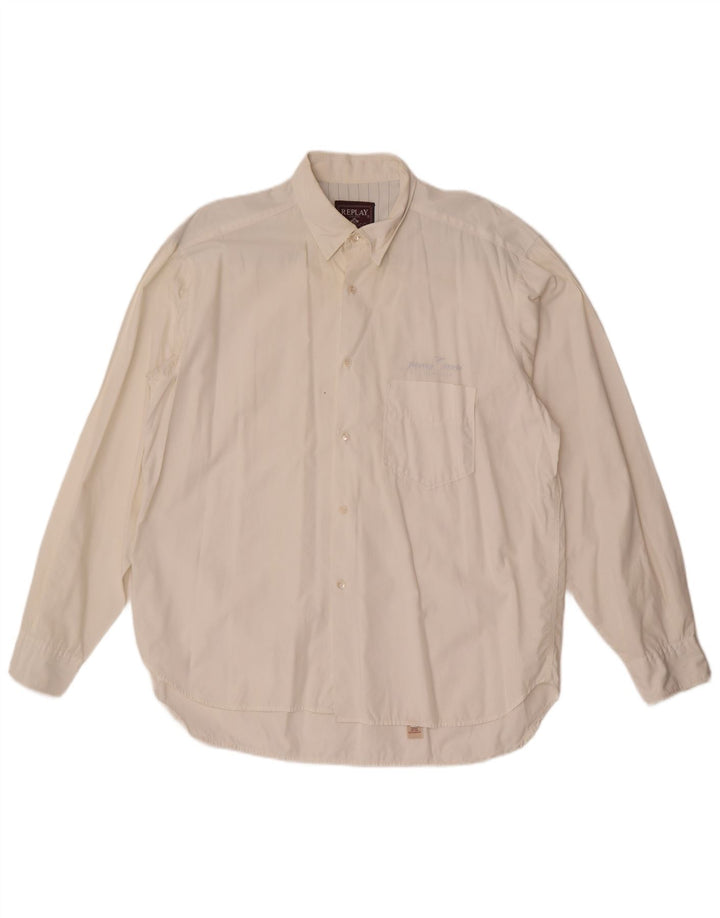 Camisa masculina Replay grande branca