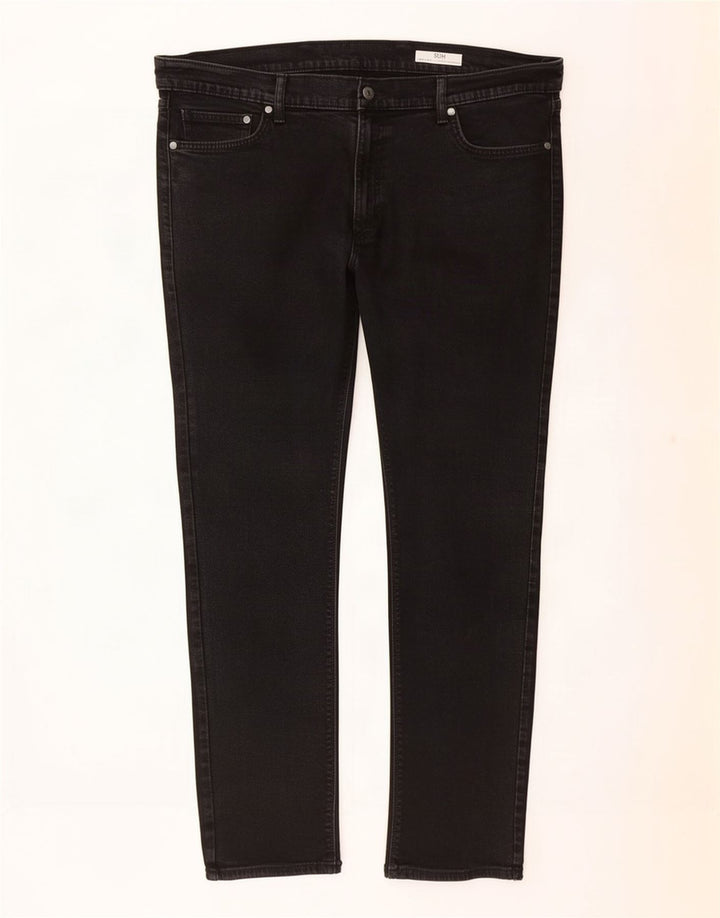Marks & Spencer Mens Jeans Slim W40 L31 Algodão Preto