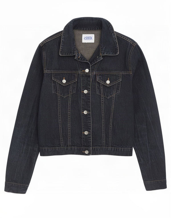 Jaqueta jeans feminina Onyx UK 10 pequena azul marinho
