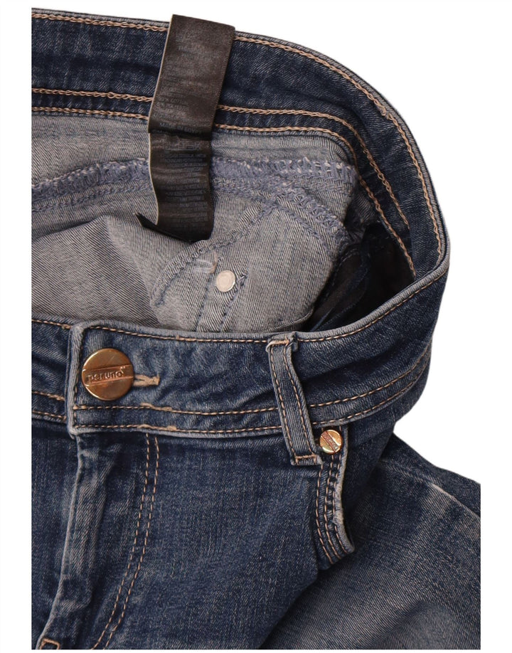 Jeans justos femininos Marks & Spencer W32 L30 algodão azul