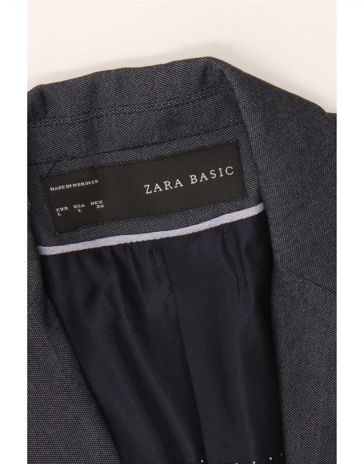 Jaqueta blazer feminina Zara com 1 botão Reino Unido 14 grande azul marinho