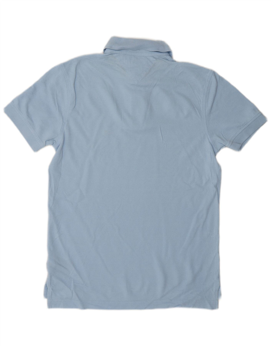 Camisa polo masculina Tommy Hilfiger pequena azul algodão