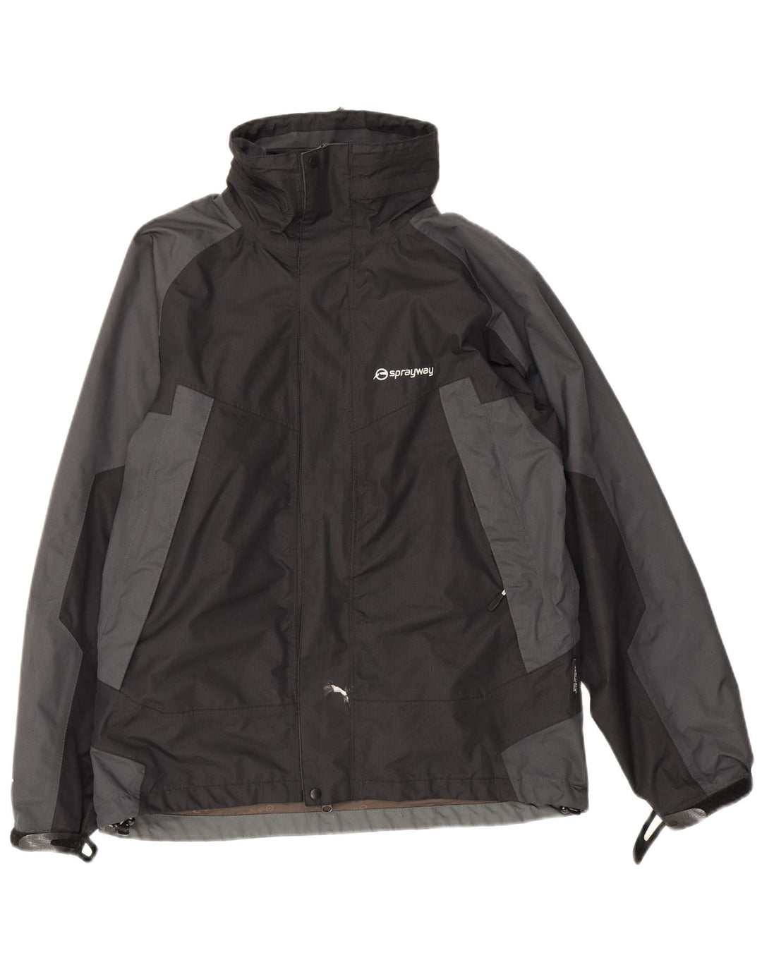 Jaqueta corta-vento masculina Sprayway poliéster preto pequeno Reino Unido 36 Colourblock
