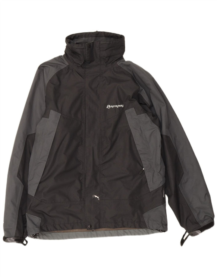 Jaqueta corta-vento masculina Sprayway poliéster preto pequeno Reino Unido 36 Colourblock