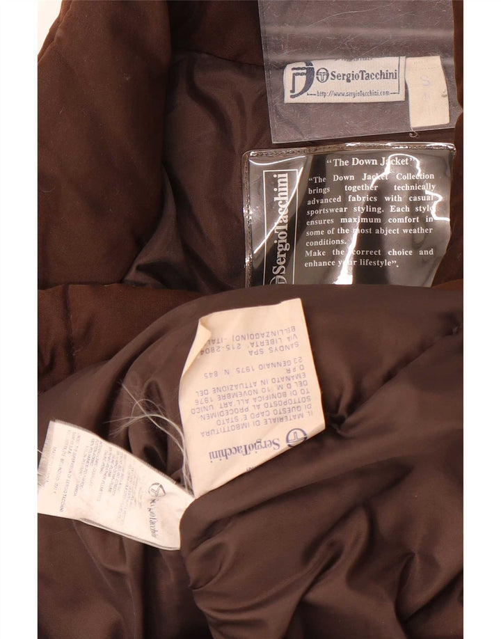 Casaco acolchoado oversized feminino Sergio Tacchini Reino Unido 10 pequeno marrom poliamida