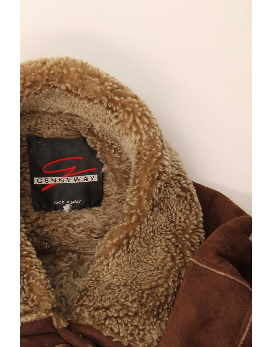 Vintage Womens Shearling Jacket UK 16 Large Brown