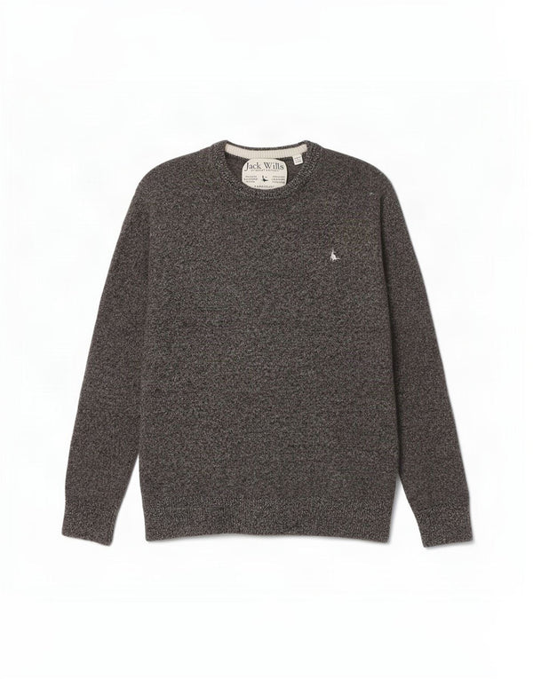 Suéter feminino Jack Wills com gola redonda Reino Unido 12 cinza médio manchado