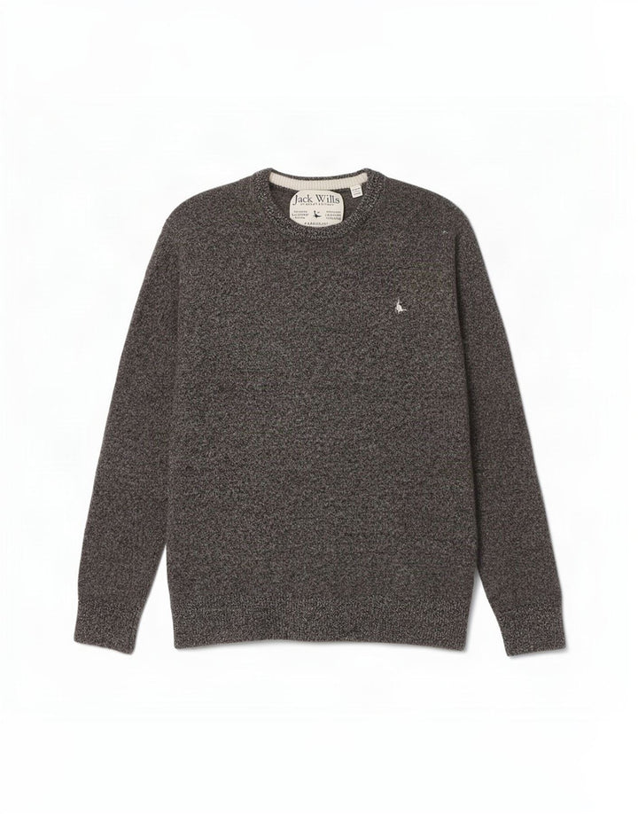 Suéter feminino Jack Wills com gola redonda Reino Unido 12 cinza médio manchado