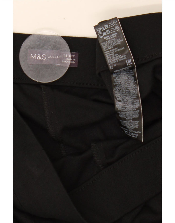 Calça casual feminina de cintura alta MARKS & SPENCER UK 18 XL W34 L27 preta