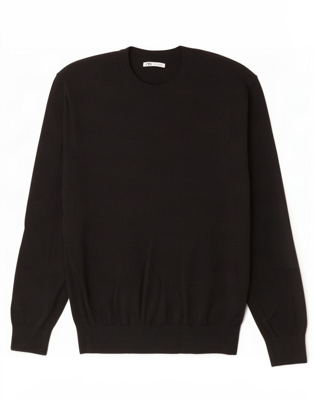 Zara Suéter masculino com gola redonda XL preto acrílico