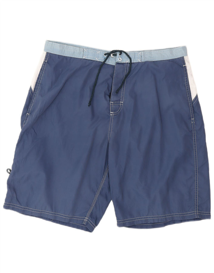 Shorts de natação Fila masculino gráfico médio azul colorblock