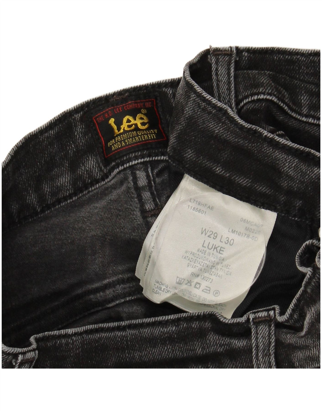 LEE Womens Luke Slim Jeans W29 L26 Algodão Cinza