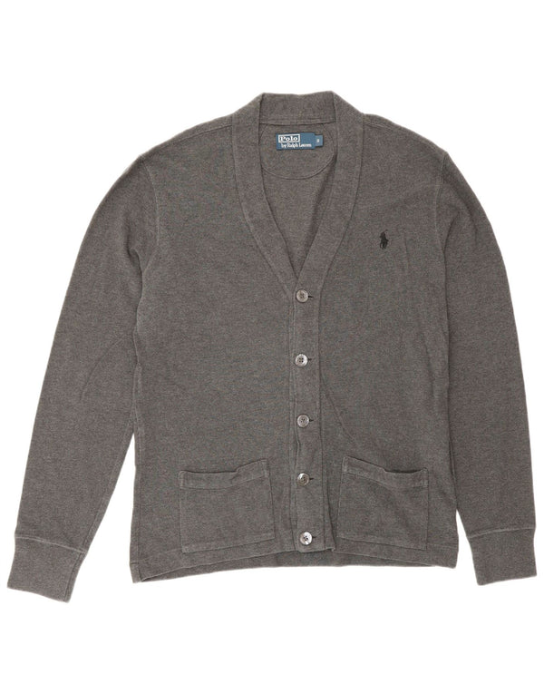 Suéter cardigã masculino Polo Ralph Lauren pequeno algodão cinza