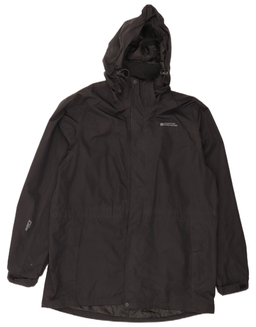 Capa de chuva masculina com capuz Mountain Warehouse UK 40 grande nylon preto