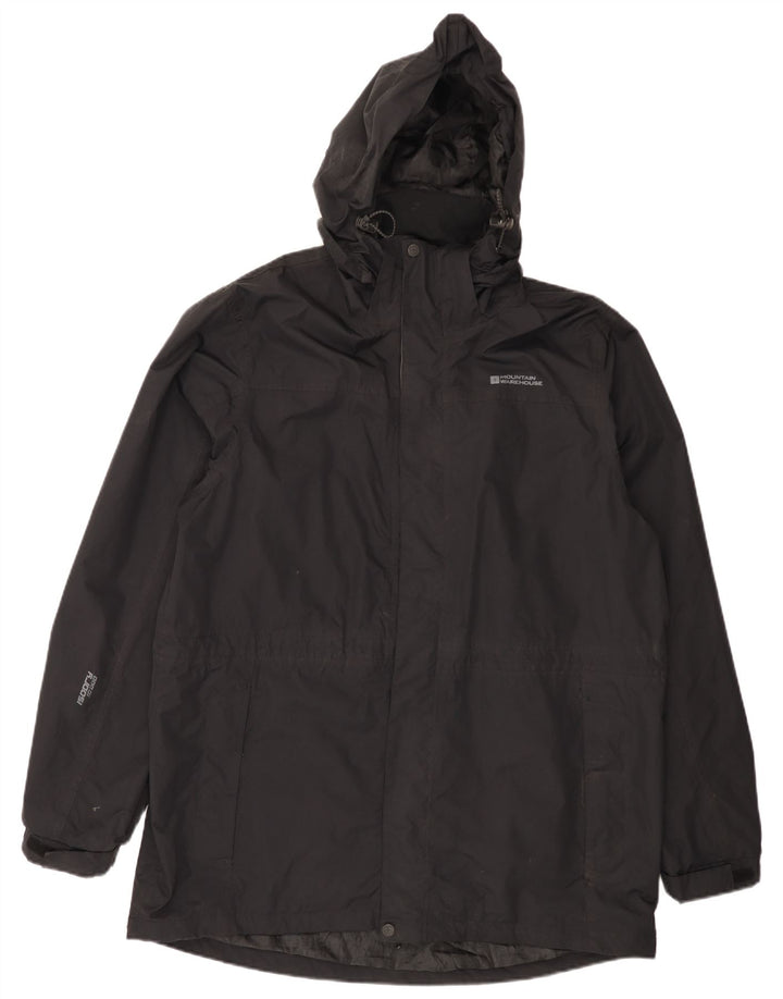 Capa de chuva masculina com capuz Mountain Warehouse UK 40 grande nylon preto