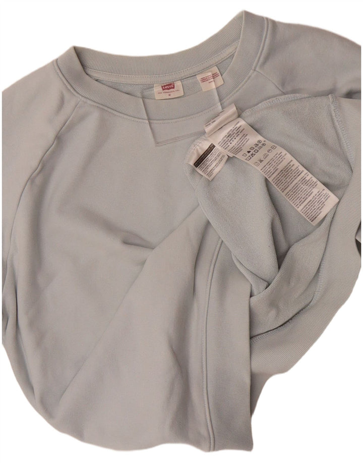 LEVI'S moletom feminino jumper UK 14 algodão azul médio