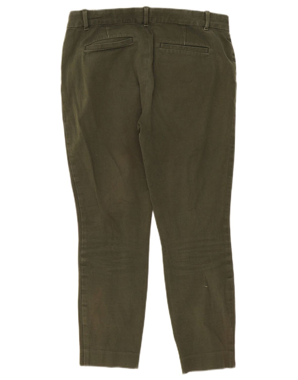 Calça feminina skinny cortada no tornozelo da Gap EUA 8 médio W32 L25 algodão cáqui