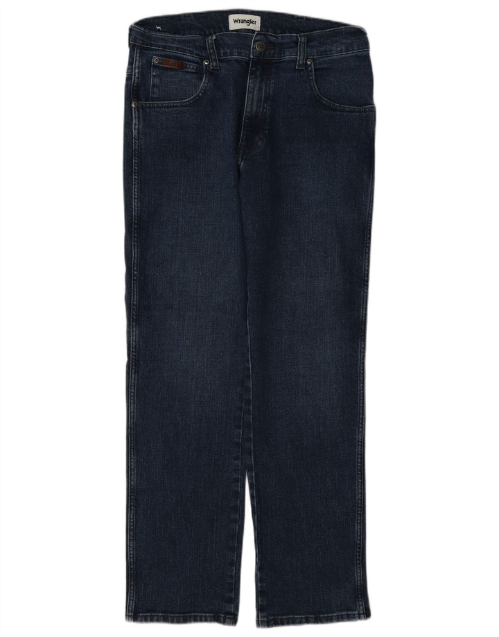 Wrangler Masculino Texas Straight Jeans W32 L30 Azul Marinho Algodão