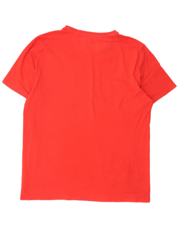 Puma Mens Graphic T-Shirt Top Grande Algodão Vermelho