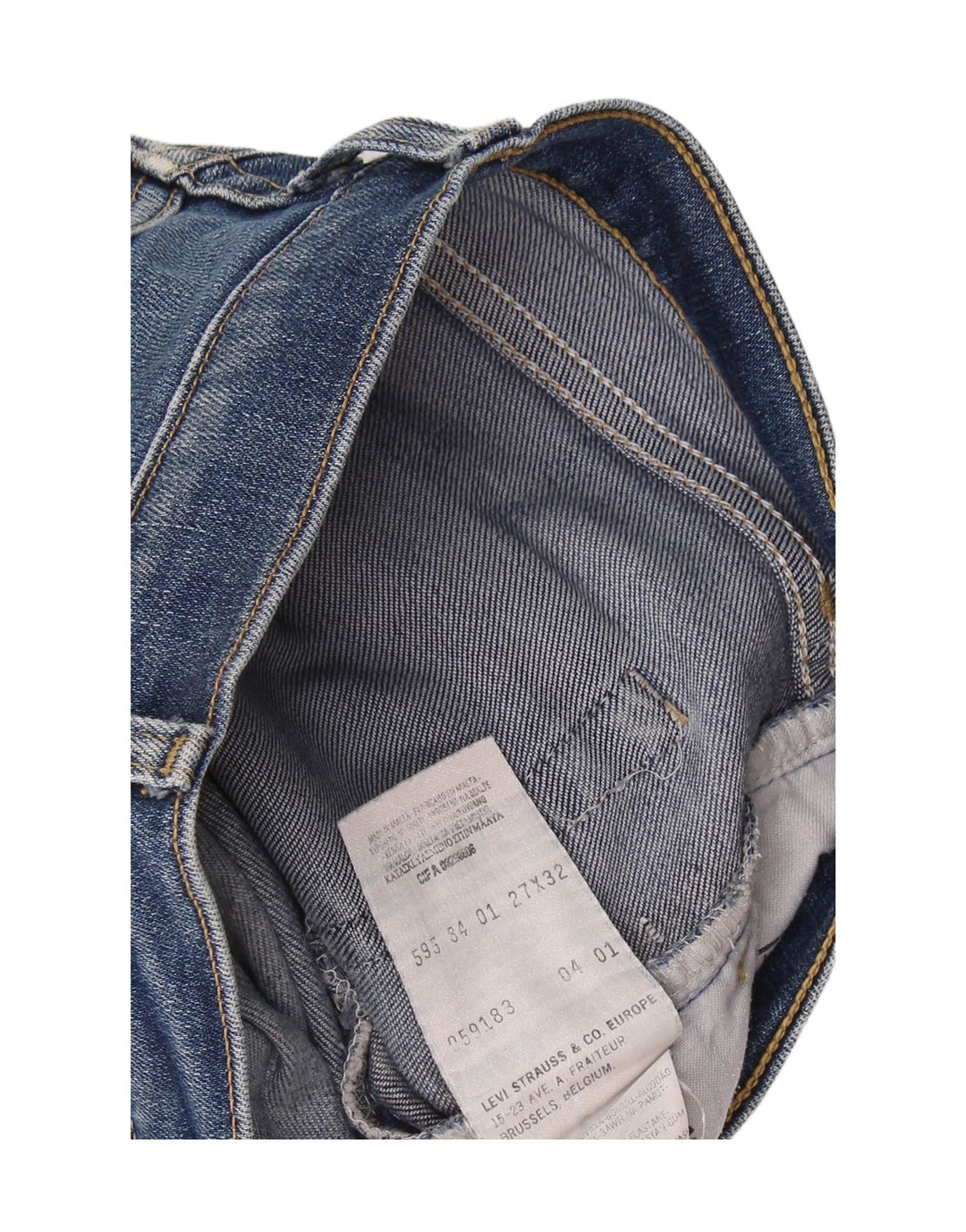 Shorts jeans feminino LEVI'S W27 pequeno algodão azul