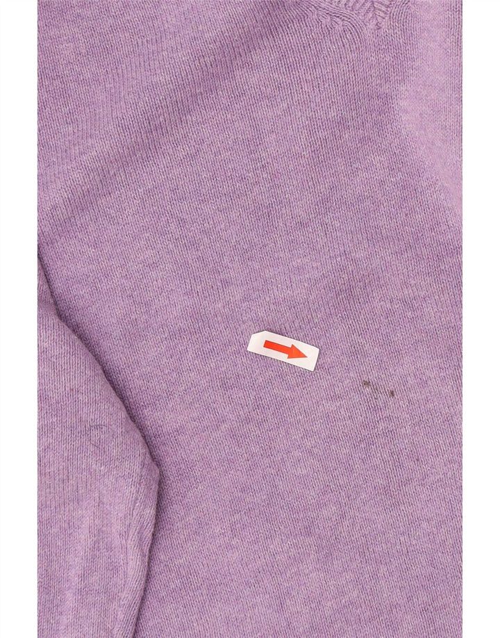 Suéter masculino Marks & Spencer com decote em V grande algodão roxo
