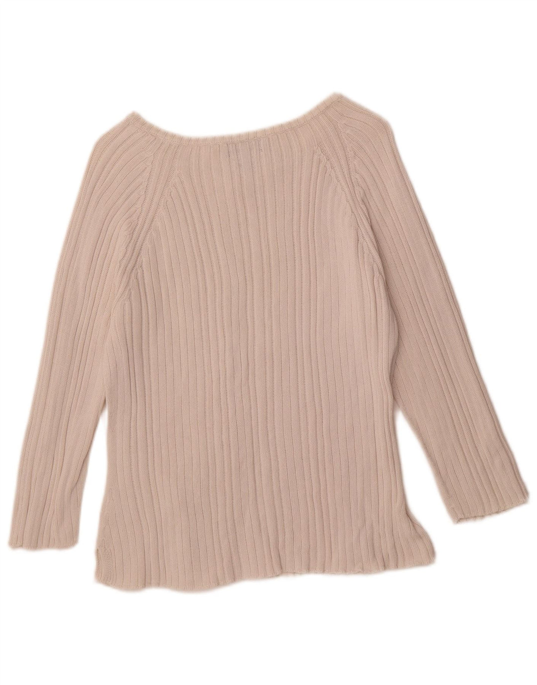 LANDS END Suéter feminino com decote em V 10-11 anos médio algodão off white