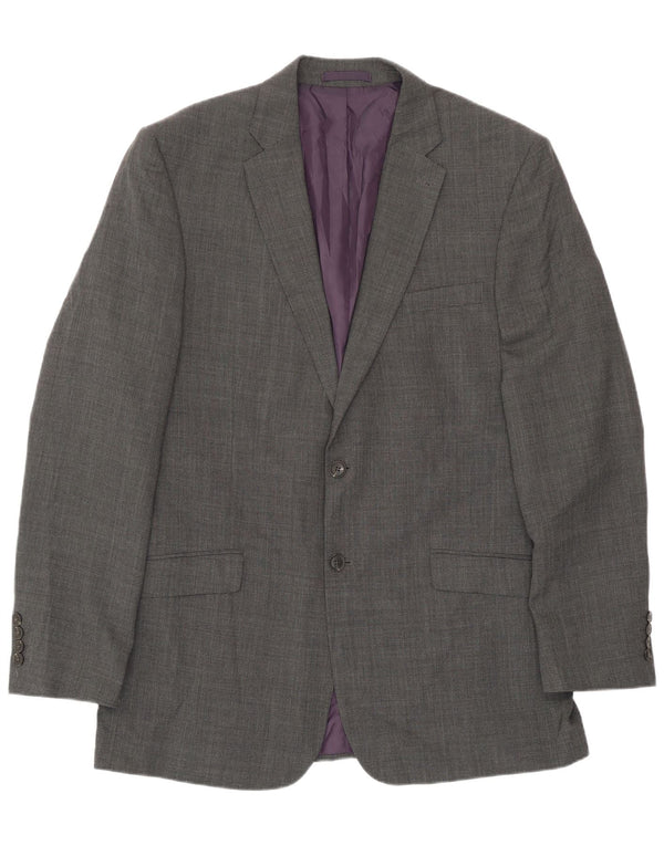 Jaqueta blazer masculina de ajuste regular de 2 botões Marks & Spencer Reino Unido 42 grande cinza